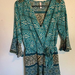 Blue Pattern Romper S